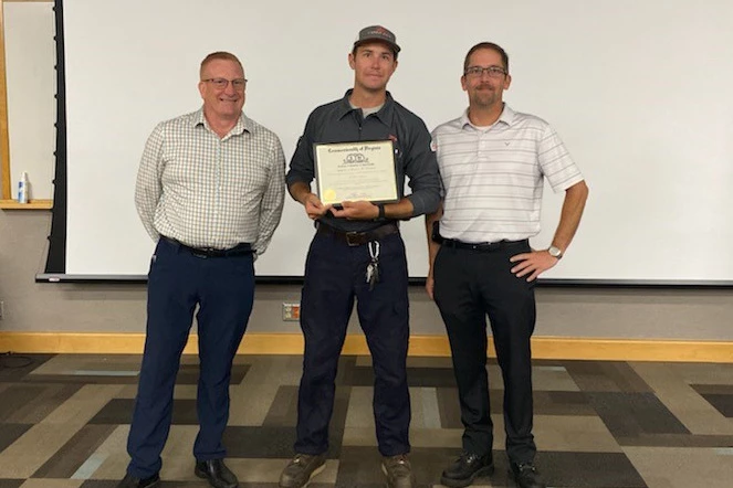 ted with bob and matt apprenticeship graduation july 2022 cropped